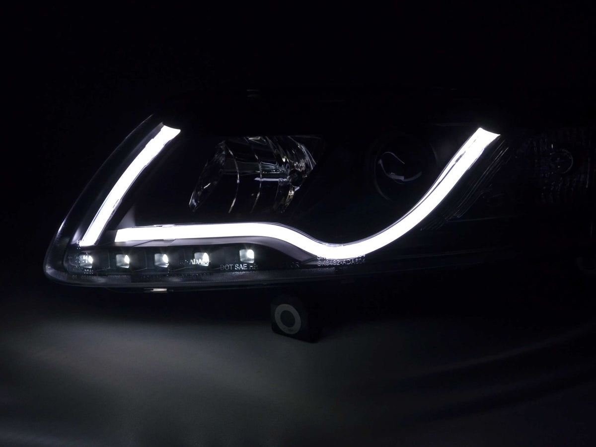 Scheinwerfer Set Daylight LED Tagfahrlicht Audi A6 Typ 4F 04-08 schwarz Scheinwerfer Set Daylight LED Tagfahrlicht Audi A6 Typ 4F 04-08 schwarz